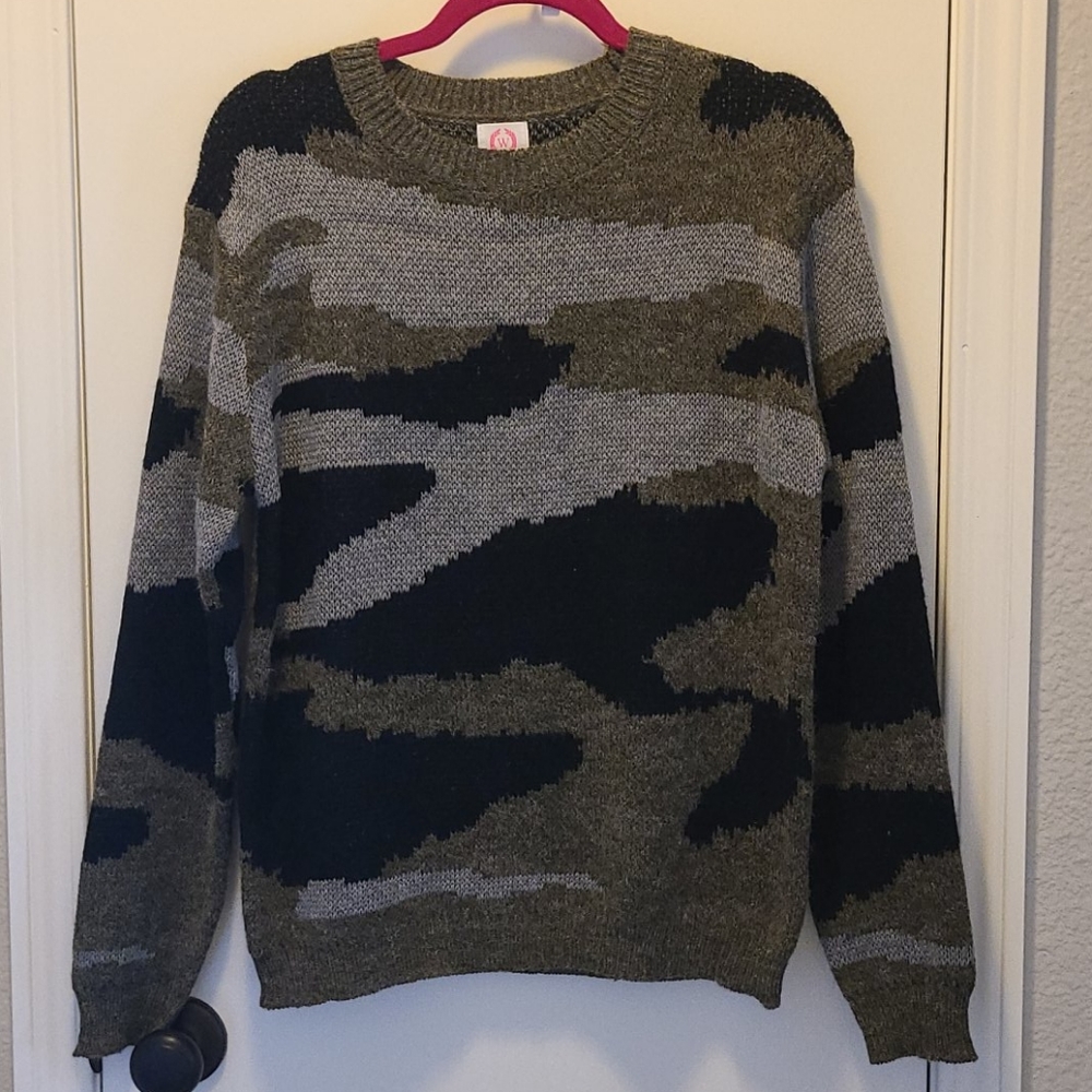 Camo knit sweater